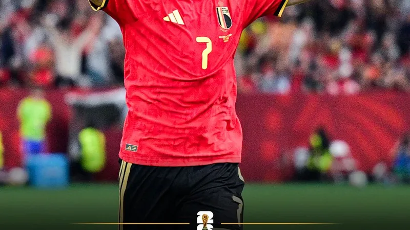 Belgium players celebrating their victory over New Zealand in a World Cup match