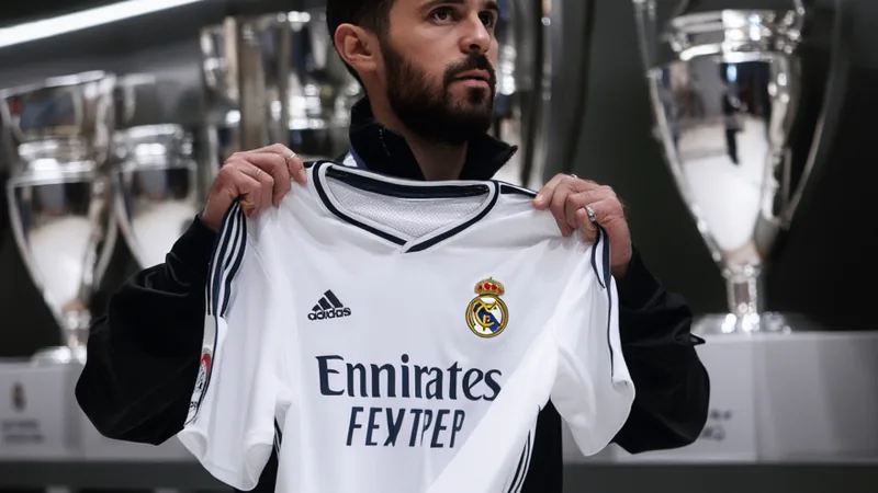Bernardo Silva holding a Real Madrid jersey with the club crest visible