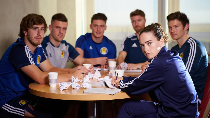 Corsie's word association with Scotland World Cup squad Rachel Corsie playing word association with Scotland men's World Cup squad members