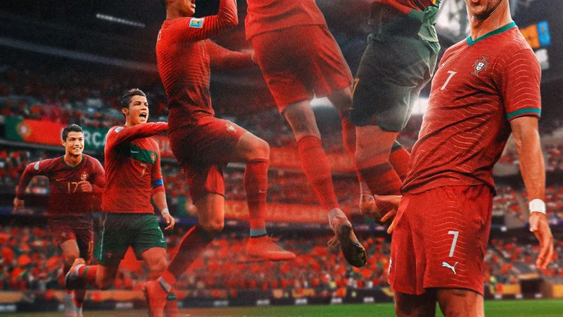 Ronaldo first man to score at six World Cups Cristiano Ronaldo celebrating after scoring at a World Cup match