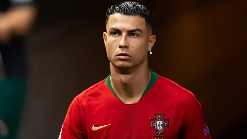 Cristiano Ronaldo in Portugal jersey, preparing for his sixth World Cup match