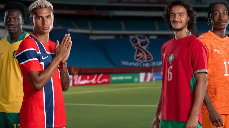 Young football players celebrating on a pitch with World Cup 2026 branding in the background, representing early contenders for the FIFA Young Player