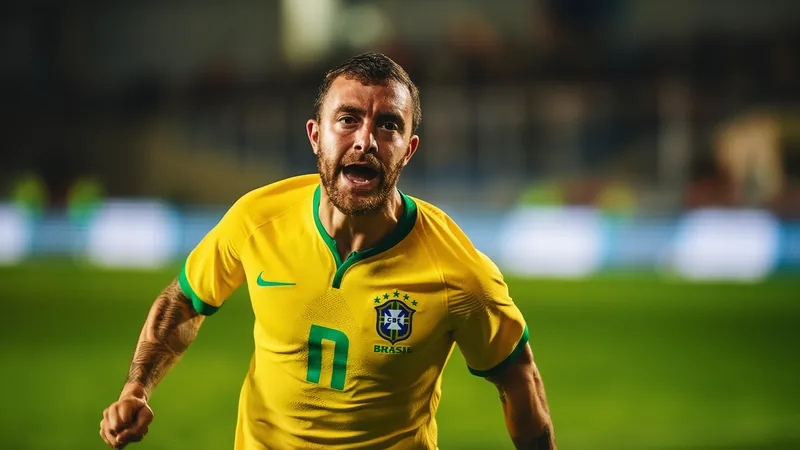 Brazilian midfielder Éderson in action on the pitch, celebrating his surprise World Cup call-up after Fred's injury. — latest news and analysis.