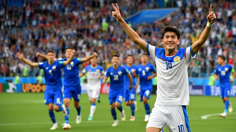 Fayzullaev scores Uzbekistan's first World Cup goal Abbosbek Fayzullaev celebrates after scoring Uzbekistan's first World Cup goal