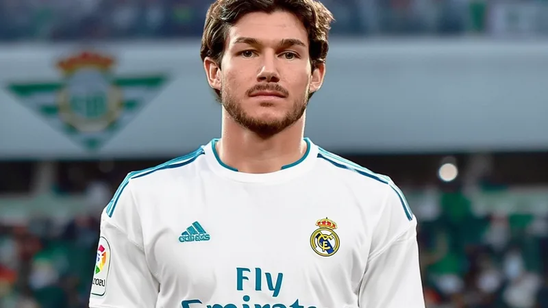 Fran García could leave Real Madrid, Betis keen Fran García in Real Madrid kit during a match, with Real Betis logo in background suggesting transfer interest. — latest news and analysis.