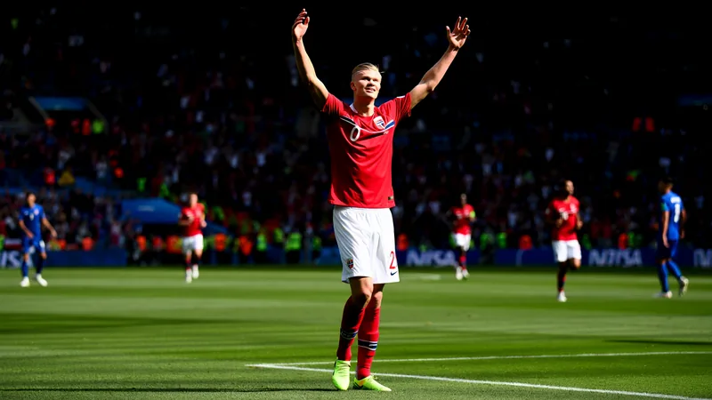 Haaland scores twice on World Cup debut as Norway beats Iraq Erling Haaland celebrates scoring for Norway during the 2026 World Cup match against Iraq.