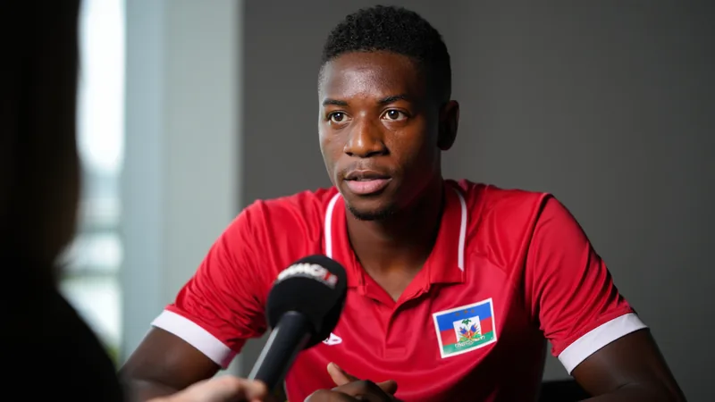 Duckens Nazon in Haiti jersey, speaking about Scotland link and Iran escape