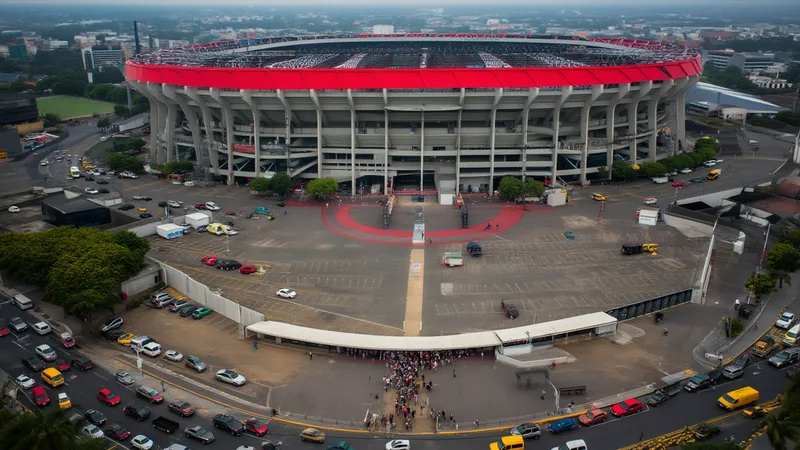 Mexico City Suspends Classes, Remote Work for World Cup Qualifier Aerial view of Estadio Azteca stadium in Mexico City surrounded by traffic, with fans walking towards the entrance. — latest news and analysis.