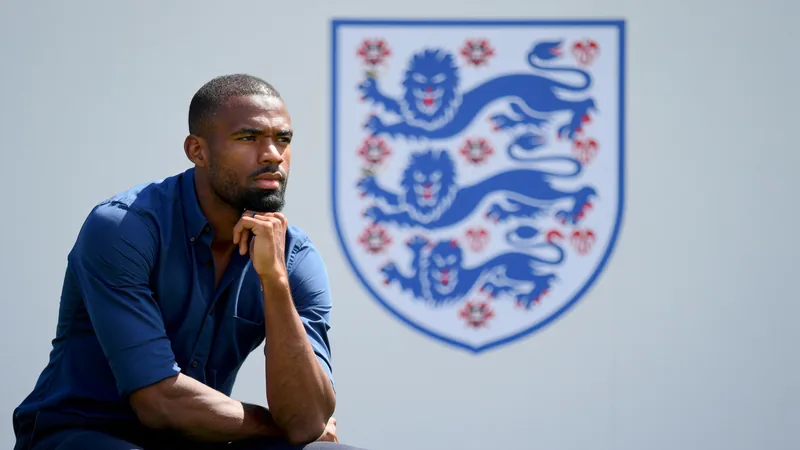 Micah Richards guesses youngest England debutants since 2000 Micah Richards thinking about football trivia with England team logo in background
