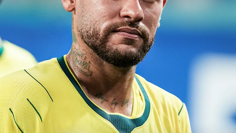 Neymar Jr in Brazil national team kit, looking focused during a match