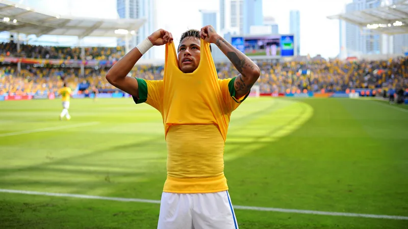Neymar in Brazil's yellow jersey, celebrating on the pitch after a World Cup match in Miami. — latest news and analysis.