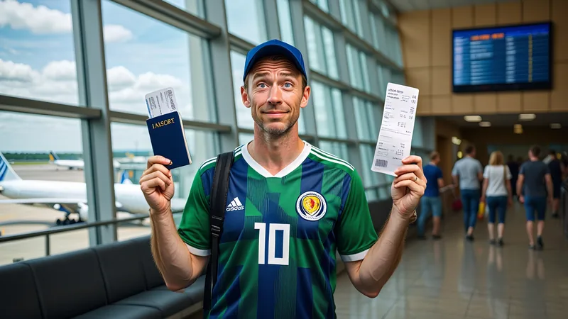 Scotland fan races to Boston after visa u-turn Scotland fan Kenny Smith at an airport, holding his passport and boarding pass, looking relieved after visa approval. — latest news and analysis.