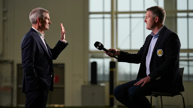 Steve Clarke interrupting a BBC interview with Gary Dicker at Scotland's training base in Charlotte — latest news and analysis.