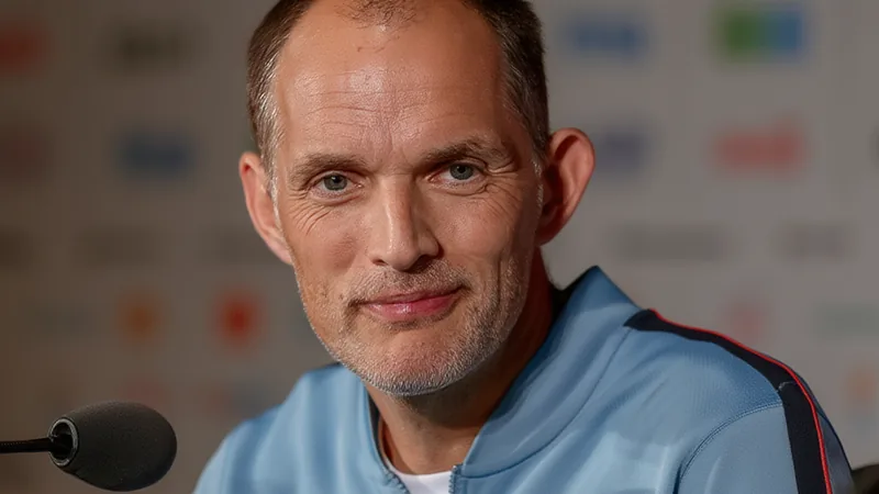 Thomas Tuchel speaking about Jarell Quansah's ankle injury during a press conference