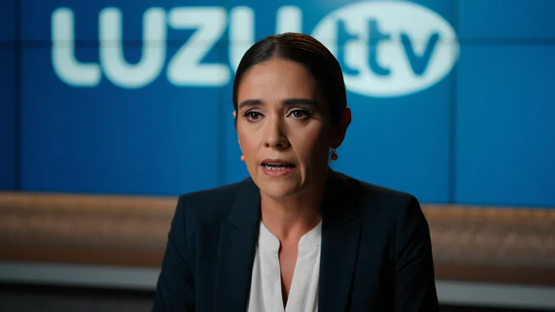 TV presenter resigns after false Messi father death report Florencia Pena, an Argentine TV presenter, looks solemn during a broadcast, with the Luzu TV logo visible in the background.