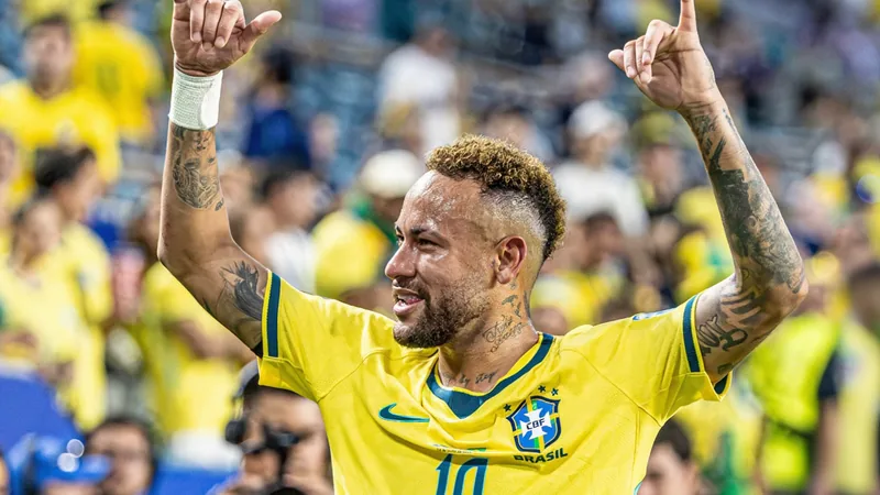 Neymar celebrates a goal for Brazil against Japan, with teammates surrounding him in a stadium. — latest news and analysis.