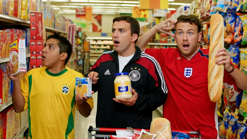 International football fans in US cities marvel at oversized food portions, giant supermarkets, and unique American dining customs during the 2026