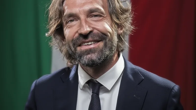 Andrea Pirlo accepts verbal proposal to become Italy head coach Andrea Pirlo in a suit, smiling, with Italian flag in background