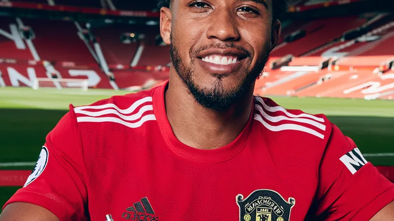 Andrey Santos to Manchester United: £50m Deal Agreed Andrey Santos in a Manchester United shirt, signing a contract at Old Trafford.