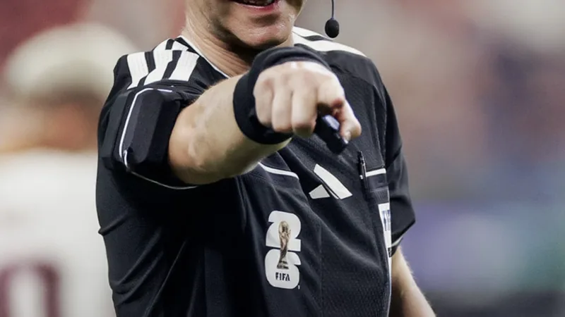 Anthony Taylor retires from professional officiating Anthony Taylor in referee kit blowing whistle on pitch