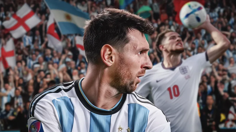 Argentina-England Rivalry: More Than Football Ahead of World Cup Argentina and England football players in action during a World Cup match, with fans waving flags in the background, symbolizing the intense rivalry