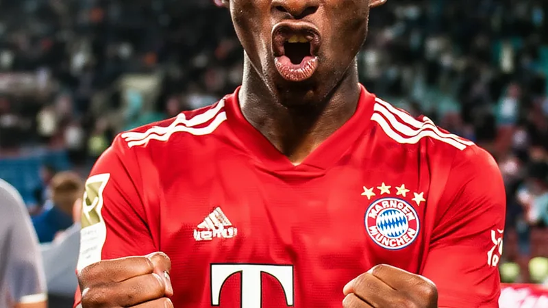 Nico Jackson in Bayern Munich kit, with the club logo visible, looking towards the camera.