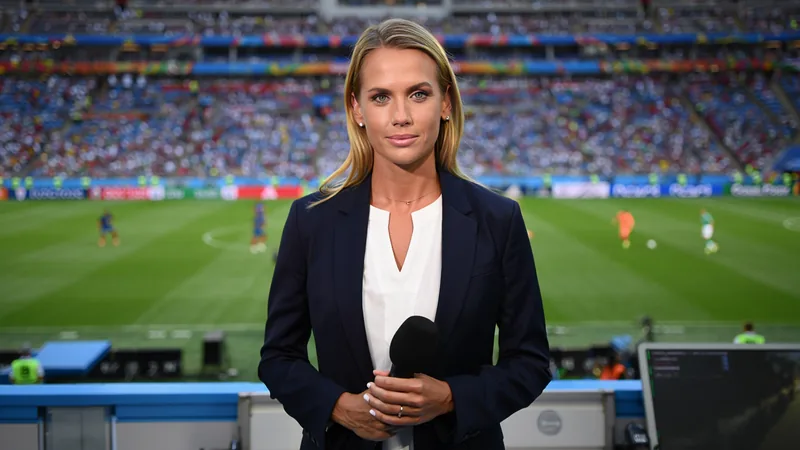 England reporter Kelly Somers at a World Cup match in Mexico City