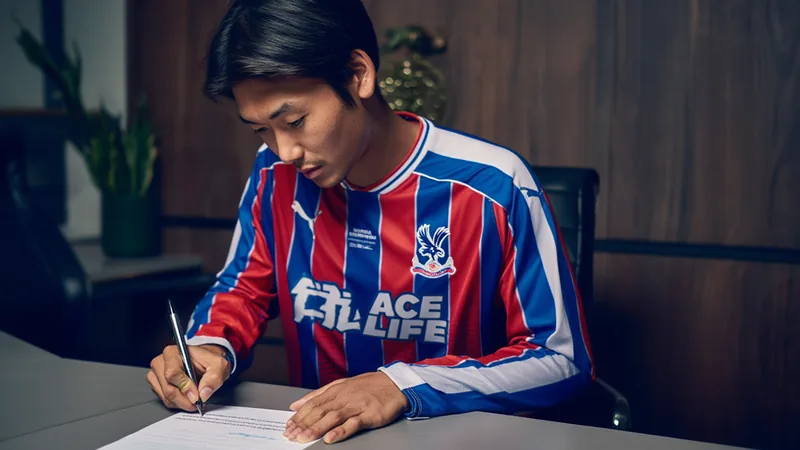 Daichi Kamada in Crystal Palace kit, signing new contract until 2027