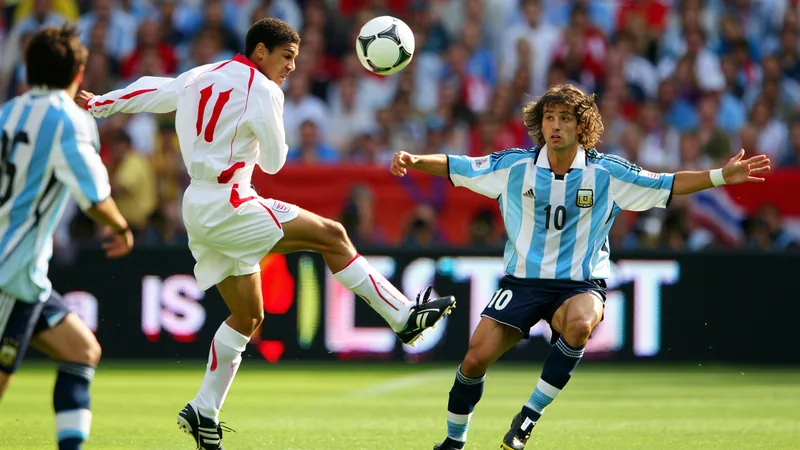 Football match between England and Argentina in the 2002 World Cup group stage