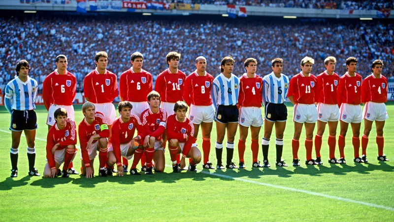 England vs Argentina 1998 World Cup Last 16 England and Argentina players line up before their 1998 World Cup last-16 match.