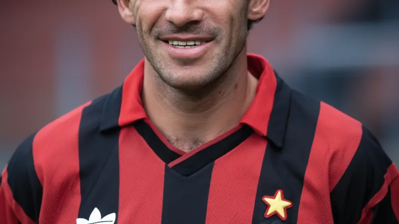 Franco Baresi in his AC Milan kit, a tribute to the late football legend.