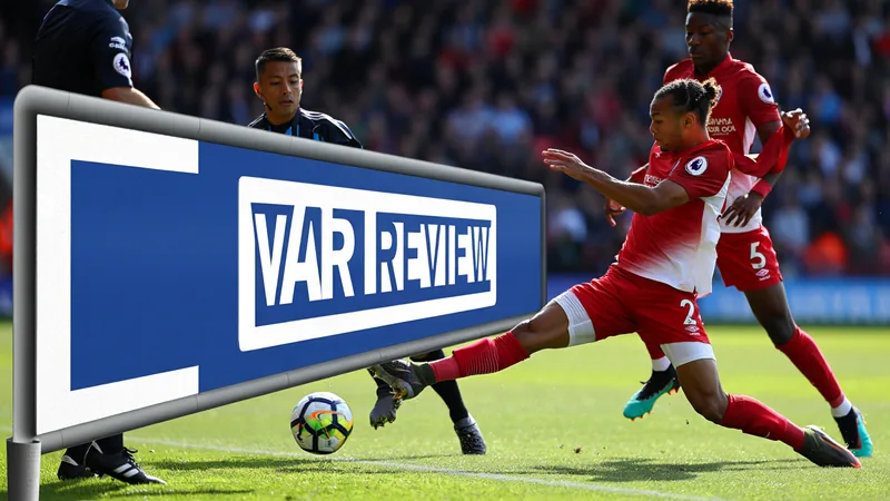 Late VAR drama as Croatia denied equaliser Soccer match action with VAR review sign and players on field