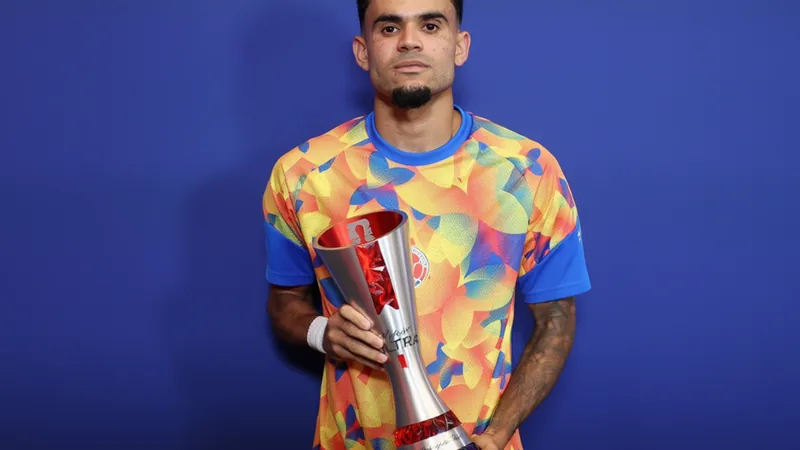 Luis Diaz Man of the Match Colombia vs Ghana Luis Diaz holding a Man of the Match award in Colombia's match against Ghana