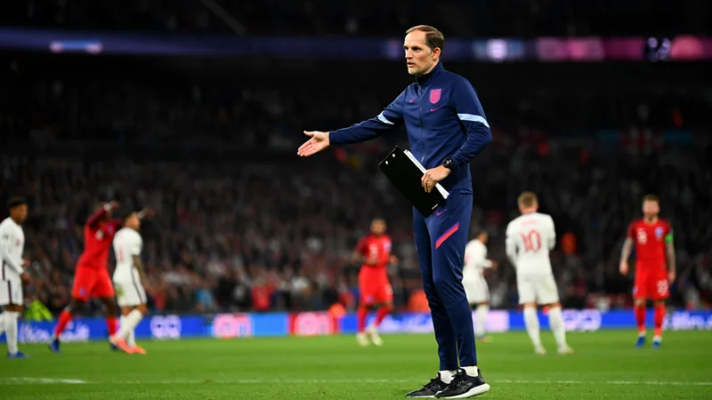 Mexico's style could bring out best in Tuchel's England, say pundits Thomas Tuchel, England manager, during a match with players on the pitch
