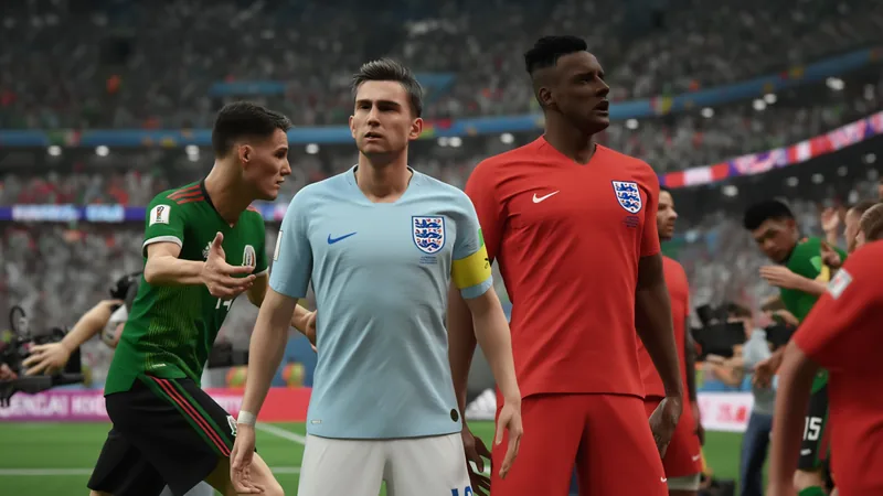 Mexico and England players on a soccer field during a World Cup match, with a stadium crowd in the background. — latest news and analysis.