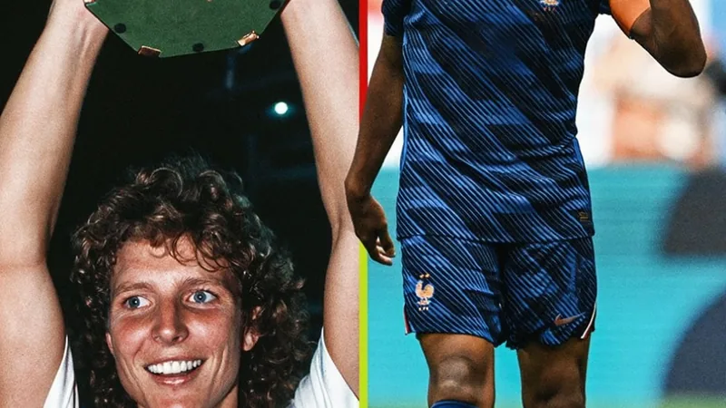 Michelle Akers and Kylian Mbappé: Double-Figure World Cup Scorers Michelle Akers and Kylian Mbappé, the only two players to score double figures at a World Cup, celebrated in a FIFA graphic.