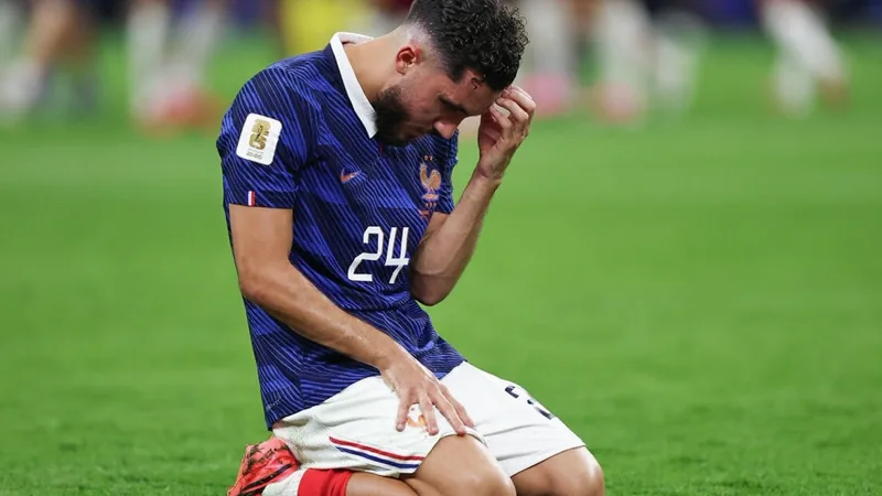 Rayan Cherki: 'Big disappointment' after France loss to Spain Rayan Cherki speaking after a match, looking disappointed