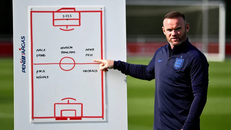 Rooney Names England XI for Norway Quarterfinal Wayne Rooney pointing at a tactical board with England lineup