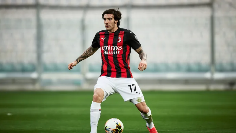 Sandro Tonali in action on the pitch, wearing an AC Milan jersey, with a football at his feet. — latest news and analysis.