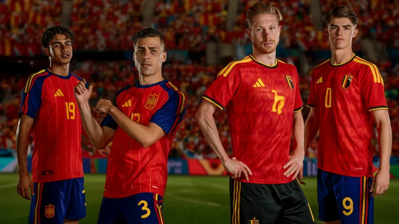 Spain vs Belgium: World Cup Quarter-Final Preview Spain and Belgium players in action during a World Cup quarter-final match, with fans in the background. — latest news and analysis.