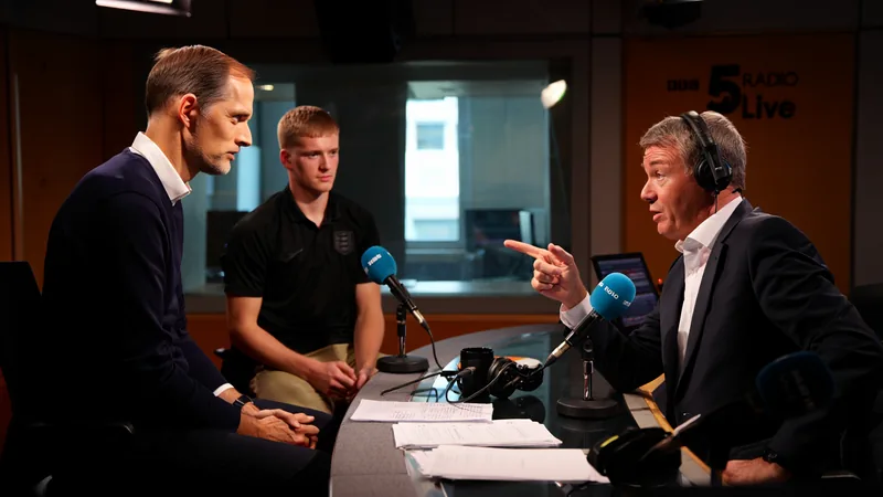 Tuchel and Pickford Preview England vs DR Congo Thomas Tuchel and Jordan Pickford in conversation with John Murray on BBC Radio 5 Live, previewing England's World Cup match against DR Congo.