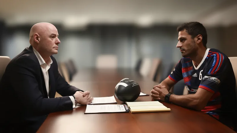 Uefa Nations Agree to World Cup Boycott Over Fifa Stake Sale Uefa and Fifa officials in a meeting, with documents and a football on the table, symbolizing the governance dispute. — latest news and analysis.