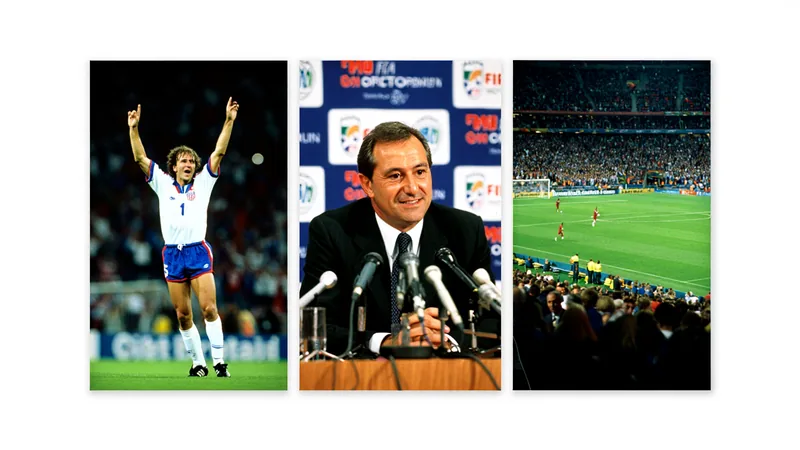 USA's World Cup 2026 Run Echoes 1994 Success A collage of images from the 1994 World Cup, including Eric Wynalda celebrating a goal and Alan Rothenberg at a press conference.