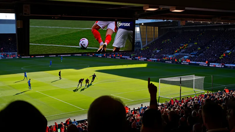 VAR disallows Egypt goal against Argentina Soccer match scene with VAR review decision displayed on stadium screen