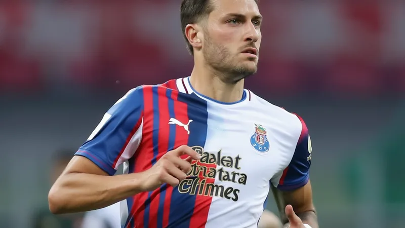 FC Porto Contact Santi Giménez Over Milan Move Santi Giménez in action during a football match, with FC Porto and AC Milan colors in the background. — latest news and analysis.