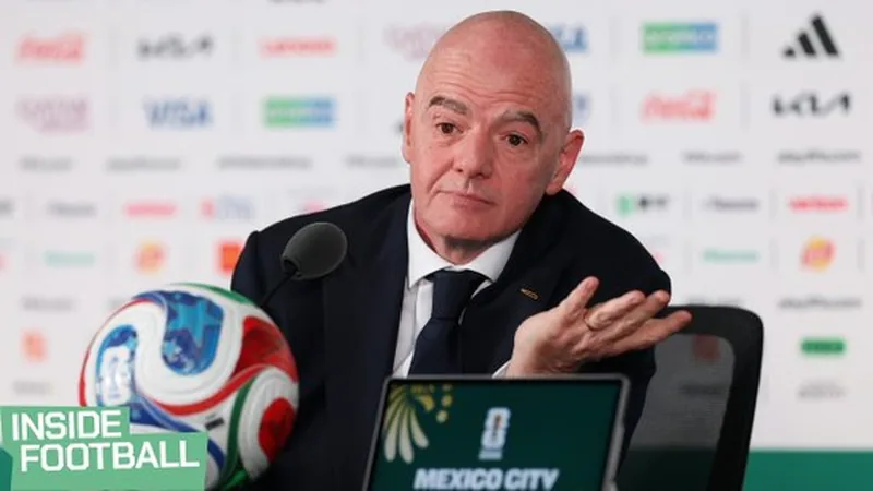 FIFA and UEFA-Led Alliance Brace for Long Conflict FIFA and UEFA officials in a tense meeting, symbolizing the ongoing conflict.