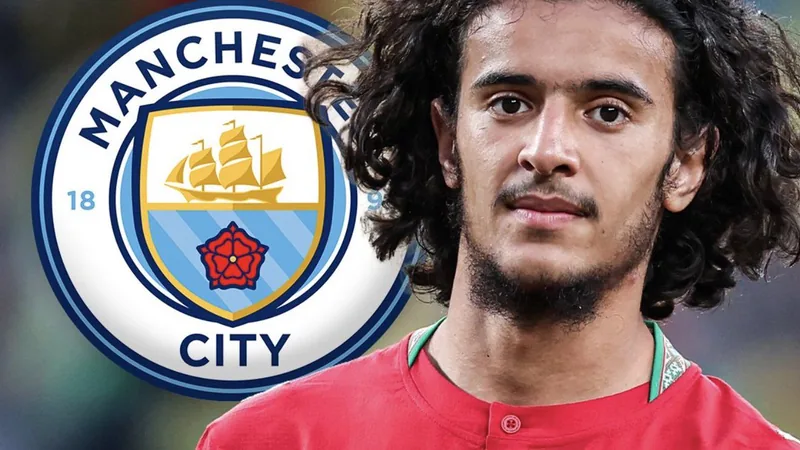 Ayyoub Bouaddi in action on the pitch, with Manchester City and Lille logos in the background. — latest news and analysis.