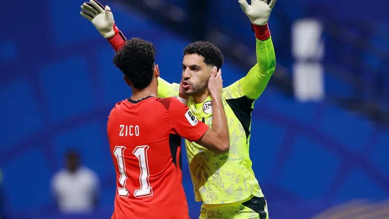 Mostafa Shobeir, Egypt and Al Ahly goalkeeper, in action during a match.