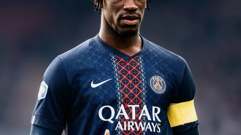 Hermann Malonga in action during a football match, with RC Strasbourg and PSG colors in the background. — latest news and analysis.