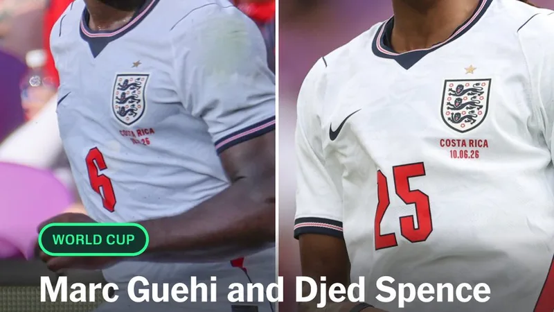 Guehi und Spence in Englands Startelf gegen Ghana — Football World Englische Nationalspieler Marc Guehi und Djed Spence in Trikots auf dem Spielfeld vor dem Anpfiff gegen Ghana — latest news and analysis.